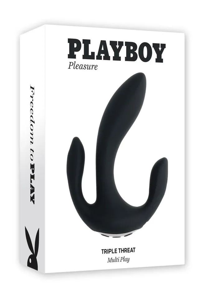 Female Sex Toys Playboy Playboy Triple Threat Rechargeable Silicone Multi Vibrator