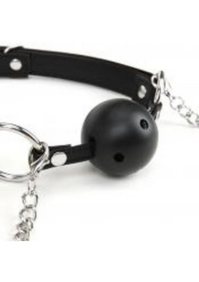 Male Sex Toys Lux Fetish Breathable Ball Gag with Nipple Clamps Adjustable Lux Fetish