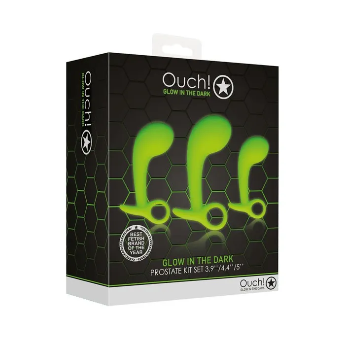 Shots Toys Anal OUCH Glow In The Dark Prostate Kit Glow in Dark Prostate Massagers Set of 3 Shots Toys Anal OUCH Glow In The Dark Prostate Kit Glow in Dark Prostate Massagers Set of 3