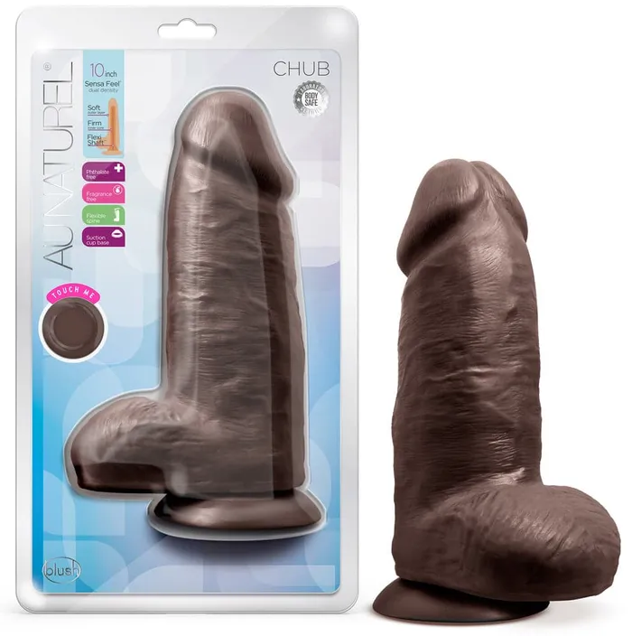 Au Naturel Chub 10 Inch Dildo Chocolate Blush Novelties Dildos Au Naturel Chub 10 Inch Dildo Chocolate Blush Novelties Dildos