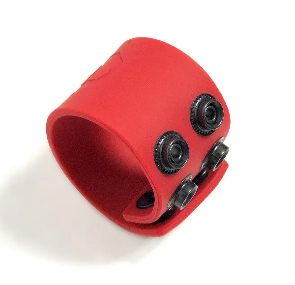 Anal Boneyard 15inch Silicone Ball Strap 3 Snap Red Rascal