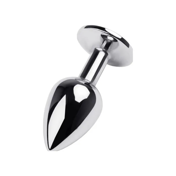 Anal Vibrant Vibes Australia Quality Sex Toys Great Prices Silver Metal Anal Plug w Black Gem Small