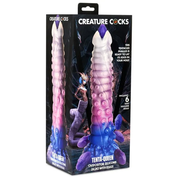 Creature Cocks TentaQueen Ovipositor Silicone Dildo with Eggs Vibrant Vibes Australia Quality Sex Toys Great Prices Sex Toys Australia Female Sex Toys