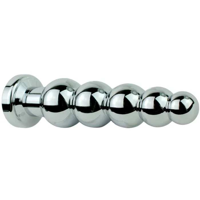 Anal Dark Amour Beaded Metal Anal Fetish Plug with Crystal Base