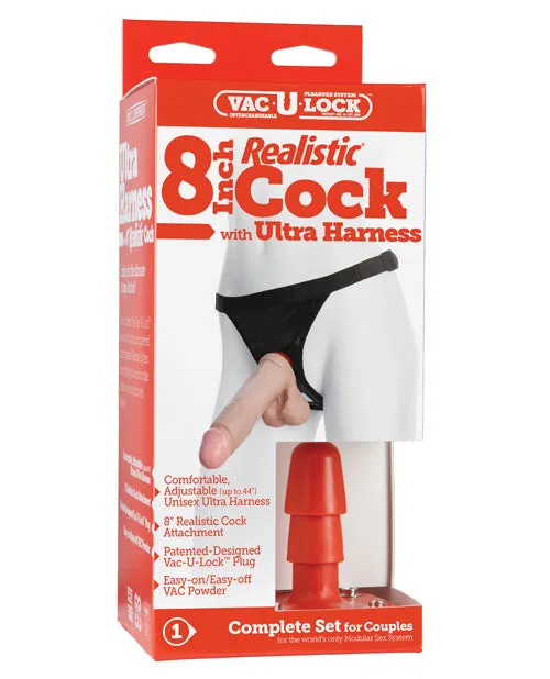 Female Sex Toys Ultra Harness Set with Realistic Dong Powder Doc Johnson