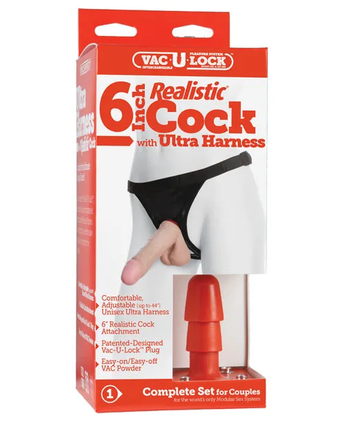 Female Sex Toys Ultra Harness Set with Realistic Dong Powder Doc Johnson