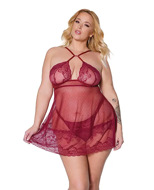 Male Sex Toys Coquette Holiday Soft Underwire Babydoll Thong Merlot Male Sex Toys Coquette Holiday Soft Underwire Babydoll Thong Merlot