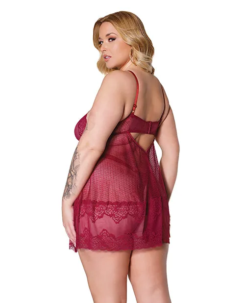 Male Sex Toys Coquette Holiday Soft Underwire Babydoll Thong Merlot Male Sex Toys Coquette Holiday Soft Underwire Babydoll Thong Merlot